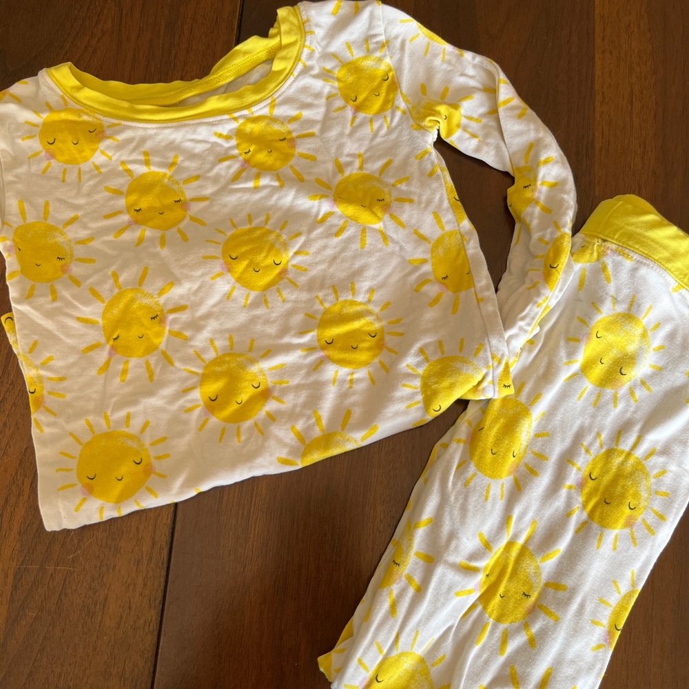 Little Sleepies Sunburst Pajama Set - Yellow and White